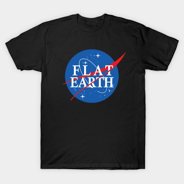 Nasa Flat Earth Logo T-Shirt by Nerd_art